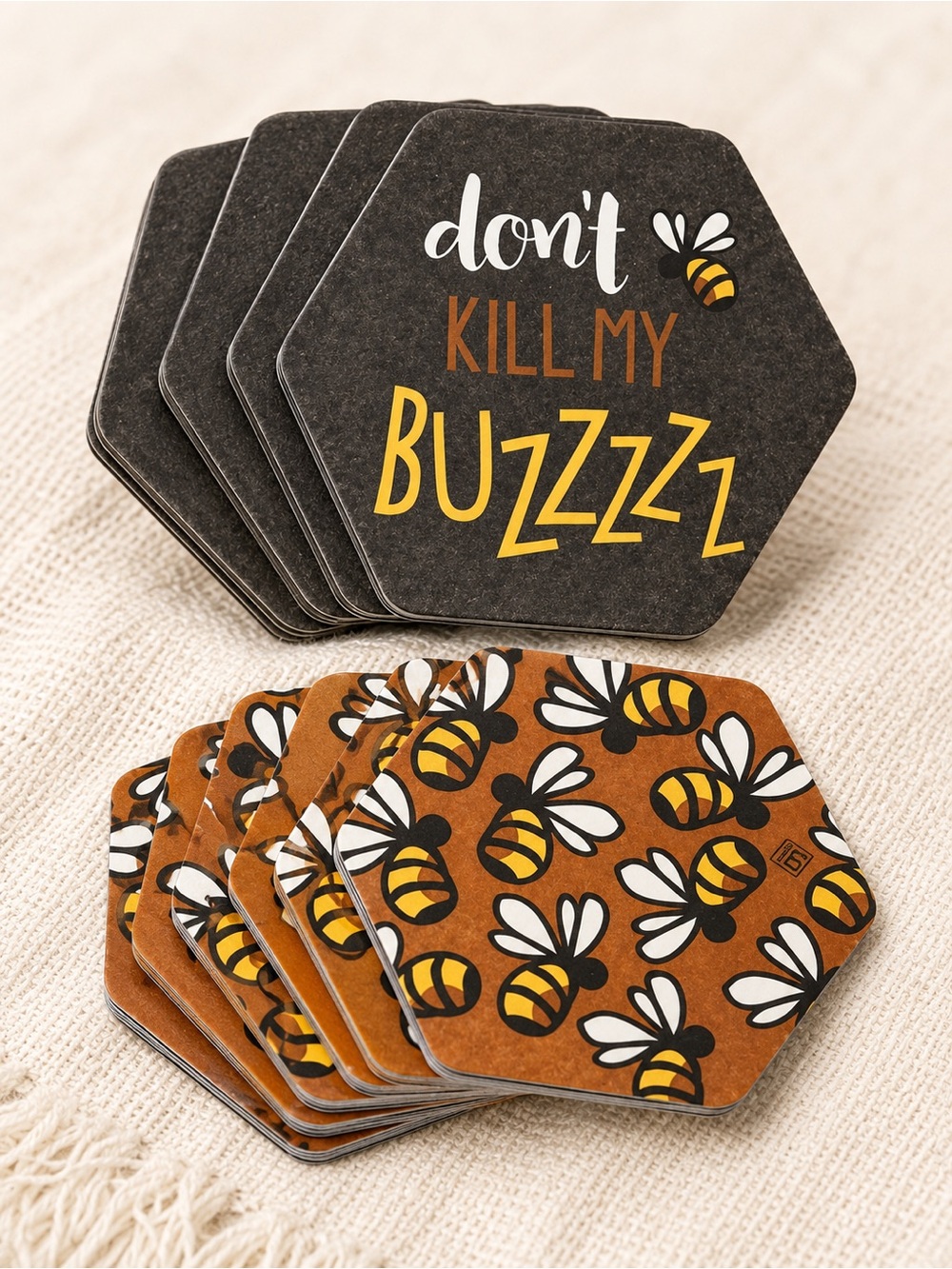 Studio M Bee Coaster Set 18pc NWT Don’t Kill My Buzzzz Farmhouse